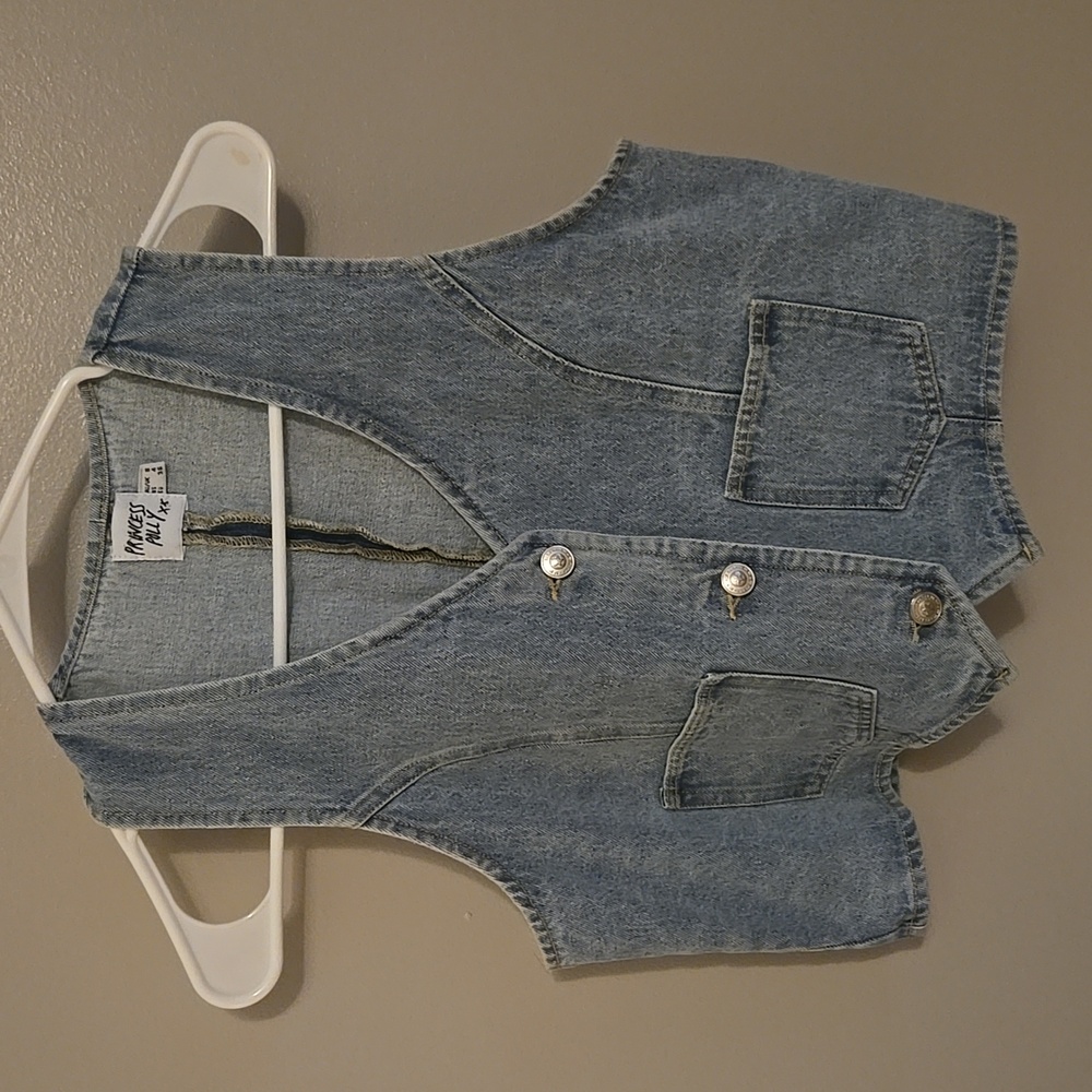 Princess Polly Light Blue Denim Vest 4
